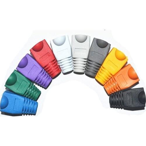 RJ-45 CAT6 CAT5e Adapter Cap Ethernet Network Cable Connector Plugs RJ45 Caps Cat 5 CAT6 protective sleeve multicolour