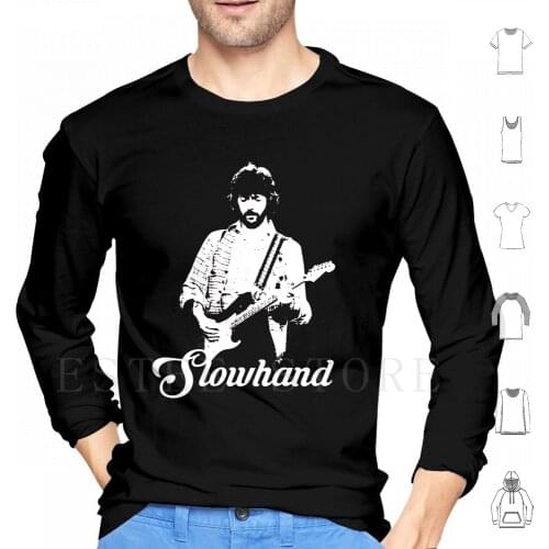 Slowhand-White Stencil Hoodies Long Sleeve Eric Derrick Dominoes Layla Cream Slowhand Nickname Nick Name Slow Hand