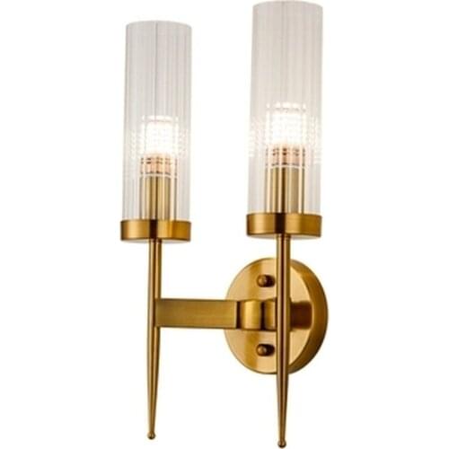 Modern Luxury LED Wall Sconce Lighting Gold Bronze Bedside Living Room Wall Lamp Glass Lampshade Indoor Light Fixture