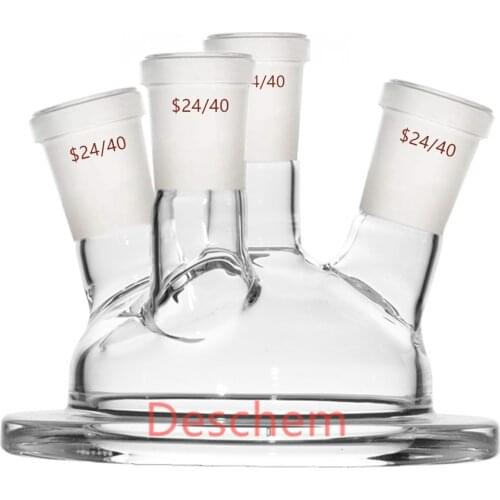 24/40 OD=150mm 4-Neck Glass Reactor Lid With Four Necks Use for Reaction Vessel