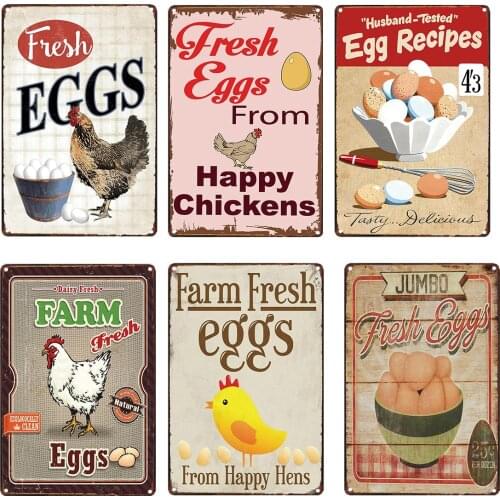 Vintage Chicken Plaque Tin Sign Retro Rooster Hen Metal Tin Signs Farm Home Poster Bar Wall Garden Plate Farmhouse Decor