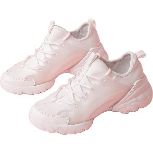 Women Tennis Shoes Height Increase White Sports Sneakers For Fitness Breathable Female Walking Jogging Trainers Shoes