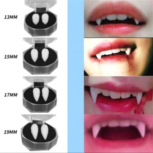 1 Pair Dentures Props Ghost Teeth Fangs Cosplay Halloween Dentures Zombie Terror Ghost Devil Werewolf Teeth DIY Decorations Prop