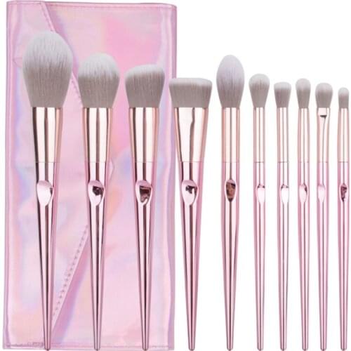10Pcs Eye Makeup Brushes Set Eye Shadow Eyebrow Power Brushl with Storage Bag 667D