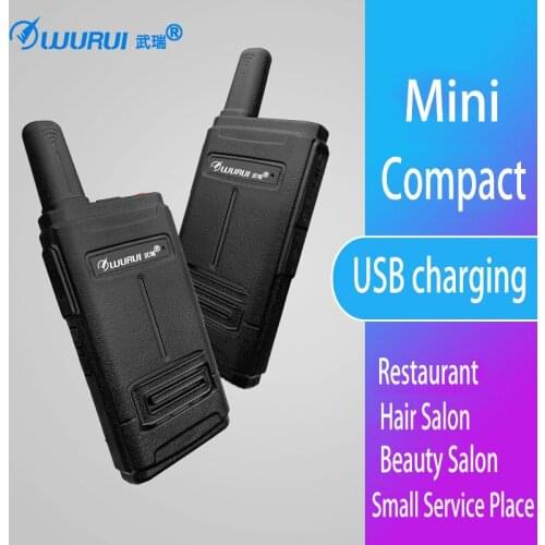 2pcs Wurui Ultra-thin Walkie Talkie Radio UHF 400-480MHz with 16Channels Portable Handheld Two Way Radio Ham Amateur Transceiver