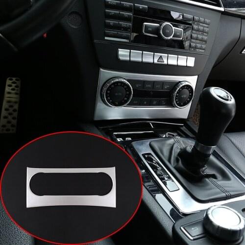 ABS Chrome Interior Air Conditioning Switch Panel Frame Stickers For Mercedes Benz C Class W204 2011-2014 Accessories
