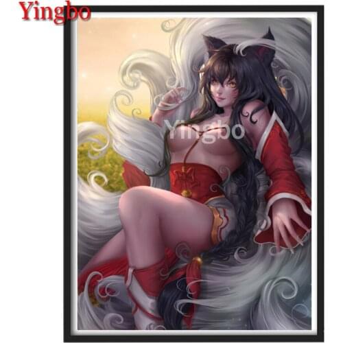 Diamond Embroidery Anime Girl Nine Tailed Fox Fairy 5D New Arrival Diamond Painting Cross Stitch Rhinestone Picture Home Decor