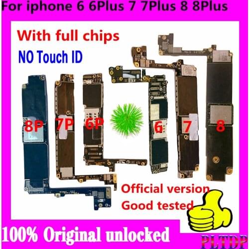Free icloud mainboard For iPhone 6 6 Plus 7 7Plus 8 8plus Motherboard With IOS NO Touch ID 100% Original Unlocked logic board
