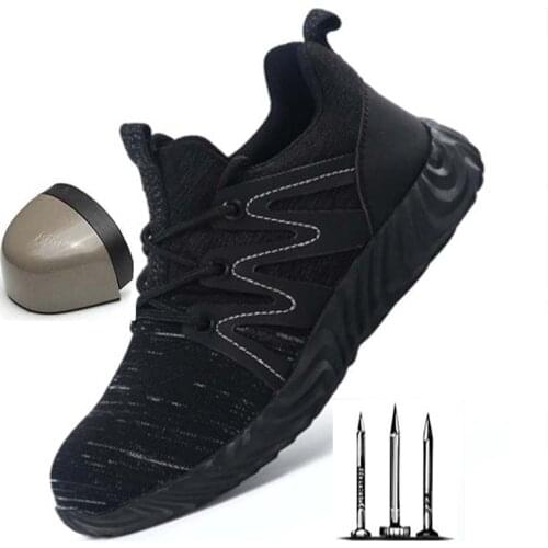 Safety Work Shoes Boots For Men Male Protective Steel Toe Cap Boots Anti-Smashing Construction Safety Work Sneakers