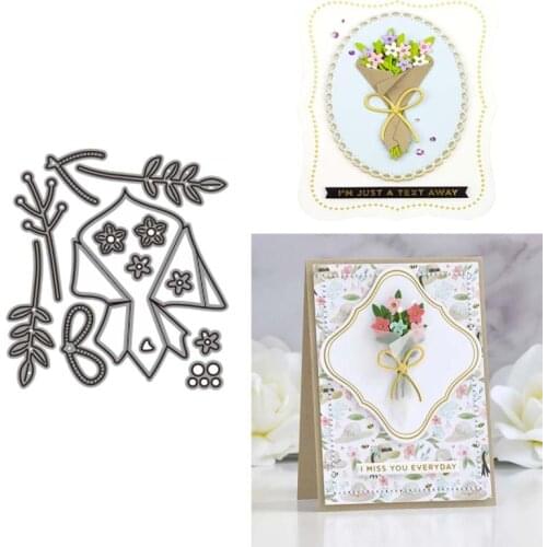 Valentines Day Flowers Metal Cutting Dies Cutting Mold Scrapbook Paper Craft Knife Mold Blade Knife Impact Protection Pads