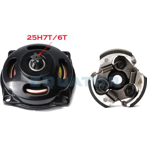 Minimoto Engine Parts 25H 6 Tooth Drum Gear Box With Clutch Pad For 2 Stroke 47cc 49cc Chinese Pocket Kids Quad ATV Dirt Bike