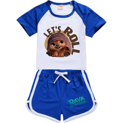 Kids Raya and The Last Dragon Clothes Girls Boys Summer Sport T-shirt + Pants Cotton Short Sleeve Comfortable Outfits Pyjamas
