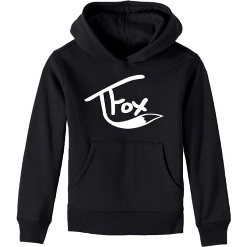 Kids Fox Hoodie Top Winter Thick Fleece Jumper Top Boys Girls Birthday Gift Hoody