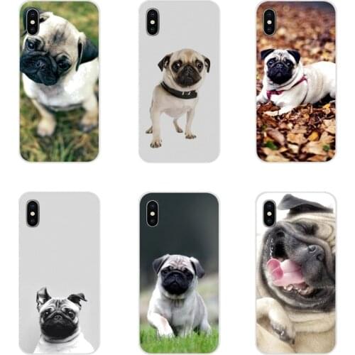 For Apple iPhone X XR XS 11Pro MAX 4S 5S 5C SE 6S 7 8 Plus ipod touch 5 6 Accessories Phone Cases Covers Funny Pug Puppies Dog