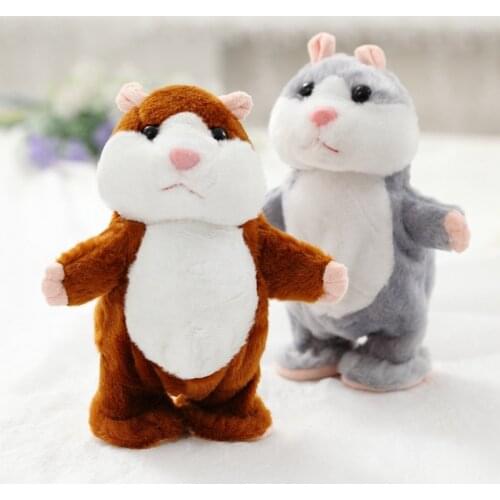 Dropshipping 18cm Talking And Walking Hamster Toys Speak Sound Repeat Stuffed Plush Animal Electric Toys Cute Toys For Children