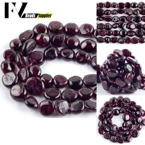 Natural Irregular Garnet Stone Loose Beads 8-10mm Spacer Beads For Jewelry Making DIY Bracelets Necklace Accessory 15"