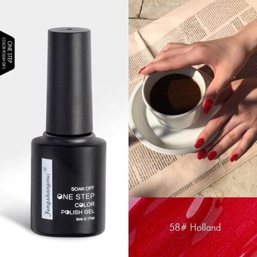 Fengshangmei 5ml One Step Nail Gel Polish Home Use DIY Nail Design Gel Paint Long Lasting UV Gel Nail Polish