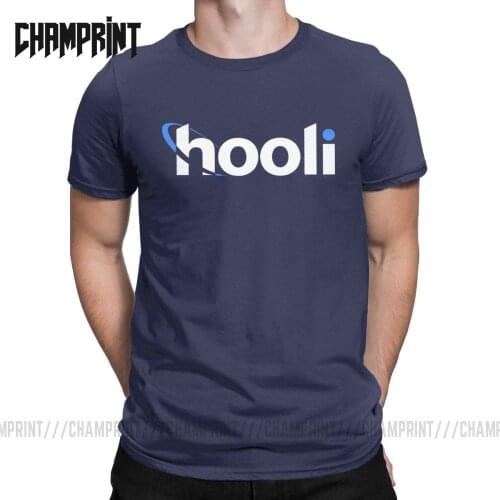 Men T-Shirt Hooli Logo Silicon Valley Cotton Tees Short Sleeve Aviato Geek Tv Nerd Richard T Shirts O Neck Clothing 4XL 5XL 6XL