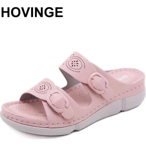 HOVINGEFashion New Slippers Women Thick Platform Wedges Female Indoor Bathroom Slipper Anti-slip Home Slides Ladies Summer Shoes