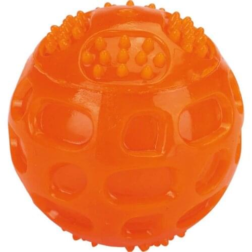 Pet Dog Toys Molar Bite-resistant Ball Dog Toy Interactive Rubber Chew Toys Squeak Training Durable Playing Balls For Dogs