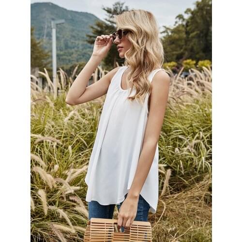 Regata Feminina None Oodji Cotton New Arrival Limited Free Shipping 2021 Back Hollow Lace Camisole Women Loose Vest