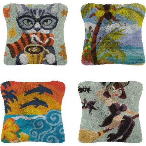 Latch Hook Rug Kits Animal cover pillow car cover Celebrity Cross Stitch Kits Threads Tapestry Kits Cross stitch throw pillows