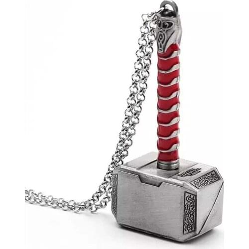 Thor Hammer Alloy Pendant Gold Silver Plated Stainless Chain Necklace Gift For Men Fashion Creative Jewelry Choker Dropshipping