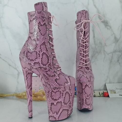 Leecabe 23CM/9inches Leopard Pole dance shoes High Heels Pole Dance boot