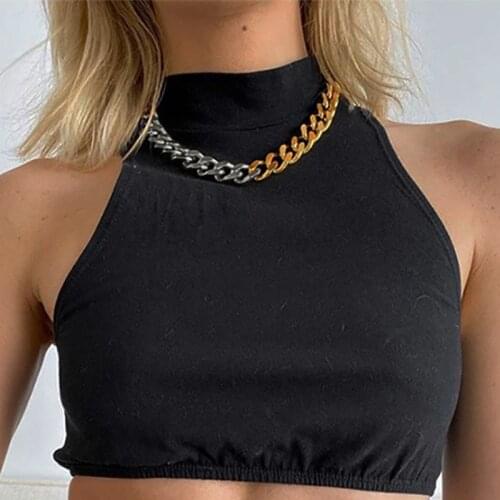 LIMARIO Hip Hop Thick Short Choker Necklace for Women/Men Egirl Collar Cuban Link Chain Necklace Chunky Neck Jewelry Collier