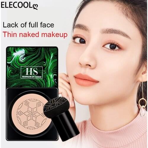 ELECOOL Mushroom Head Make Up Air Cushion Moisturizing Foundation Air-permeable Natural Brightening Makeup BB Cream