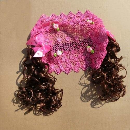 Cute Babys Girls Little Flower Head Band Wig Headband Baby Photography Headbands Hair Wear Baby Hair Accessories Hot Pink