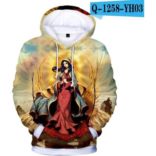 Hip Hop Funny Our Lady of Guadalupe Virgin Mary Mexico 3D Hoodies Sweatshirts Long Sleeve Hoodie Boys/Girls Kids Cool Pullovers