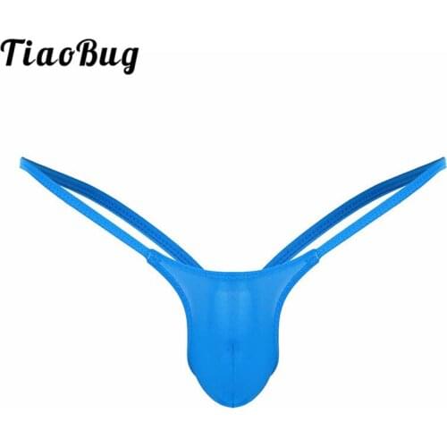 TiaoBug Men Lingerie Low Rise Open Back Gay Swimwear Stretchy Bikini Swimming G-string Thong Briefs Jockstrap Male Underwear
