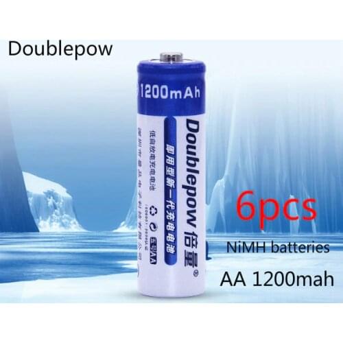 6 PCS..Doublrpow New 1.2V 1200mah AA rechargeable batteries, AA batteries, remote control, mouse, toys AA nickel cadmium battery