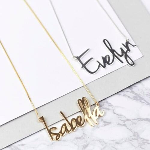 Stainless Steel Charm Personalized Name Necklace Men Jewelry Punk Style Gold Chain Nameplate Collier Femme Custom Gifts