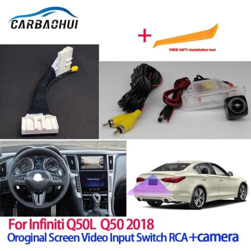 Original Video Input Switch Reverse Parking RCA Adapter Cable RCA Adapter Cable For Infiniti Q50L Q50 2018 Car Rear View Camera
