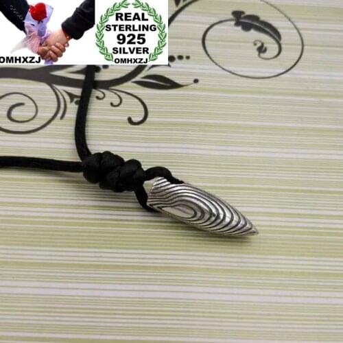 OMHXZJ Wholesale European Fashion Woman Girl Party Wedding Gift Bullet S925 Sterling Silver Pendant Necklace NA78