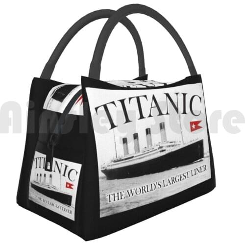 Portable Insulation Bag Titanic , Rms Titanic , Cruise , Ship , Disaster. On Black. Titanic Rms Ship