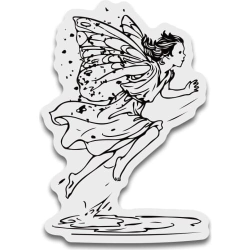 9*6CM Water Fairy Transparent Clear Stamps / Silicone Seals Roller Stamp For DIY Scrapbooking Photo Album/Card Making