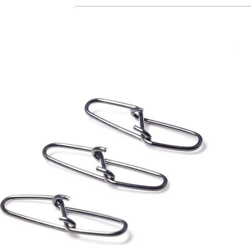 50pcs/lot Stainless Steel Connector Bearing Rolling Swivel 13mm-35mm Fishing Barrel Swivel Safety Hook Lure Accessories