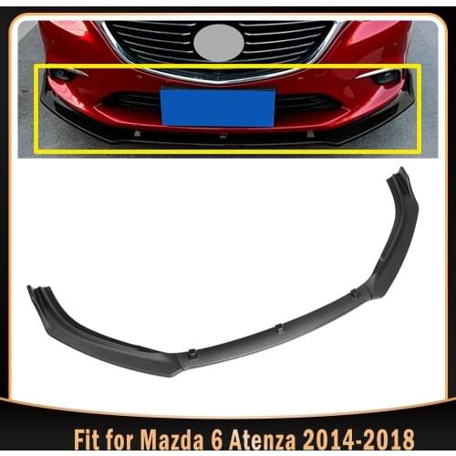 3PCS Car Front Bumper Splitter Lip Diffuser Spoiler Cover For Mazda 6 Atenza 2014-2018 Matte Black