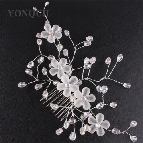 Bride Wedding Pearl Hair Accessories Party Hair Pins and Clips for Women Mariage Rhinestone Crystal Hair Jewelry Headwear