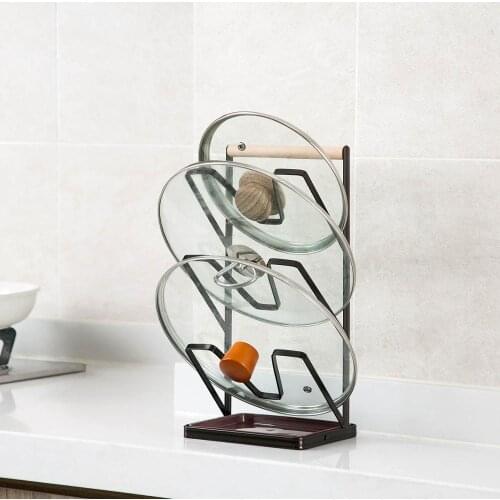 High Quality Iron Kitchen Rack Storage Shelf Cutting Board Holder Pan Cover Pot Lid Holder Organizer Kitchen Organizer Shelves