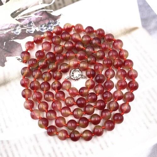 Wholesale 36" Beads Strand Necklace for Women Tourmaline Natural Stone Crystal Necklaces Long Chain Multicolor Jewelry Gift B215