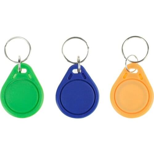 KinJoin10pcs 13.56MHz RFID MF Classic 1k Keyfobs Keychains ISO14443A access control key card token Smart Key Tag-Colorful Color