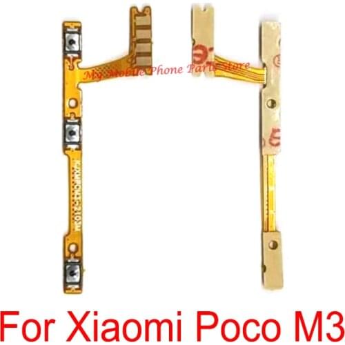10 PCS Power Volume Flex Cable For Xiaomi Mi Poco M3 Volume Power Side Button Switch Key Flex Cable Replacement Spare Parts
