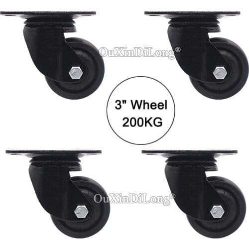 4PCS 3" Heavy duty wheel universal wheel industrial machinery equipment casters Load Bearing 200kg/pcs JF1637