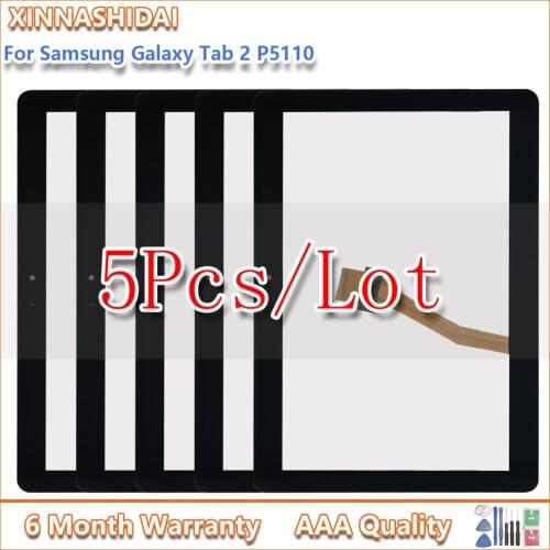 5pcs/lot For Samsung Galaxy Tab 2 10.1 P5100 P5110 Touch Screen Digitizer Panel Glass Lens N8000 LCD Front Sensor Replacement