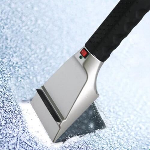 Car 12V heatable dual-use snow shovel winter car cigarette lighter snow forklift glass defrosting cleaning tool