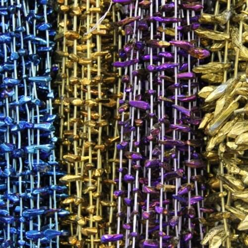 Gift idea, 2017 Freeshipment Blue Mystic Titanium AB Crystal Quartz Point Beads, Rock Crystal Cut Sticks Pendant Crystal Jewelry